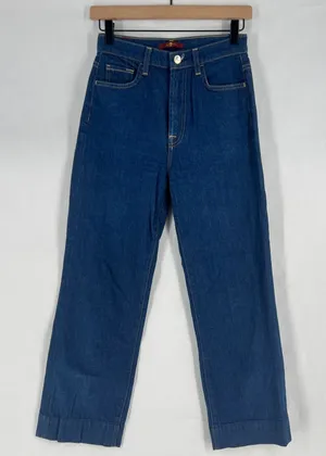 7‎ For All Mankind Straight Jeans Womens 26 Blue Denim Cotton Straight High Rise thumbnail 1