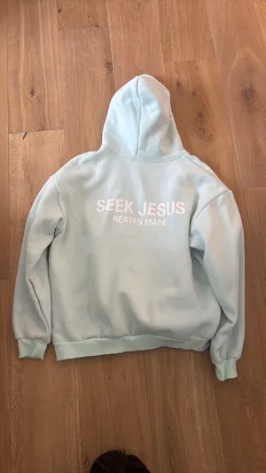 SEEK JESUS Hoodie Blue Size L thumbnail 2