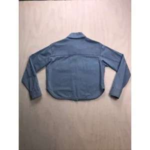 Z‎ SUPPLY Womens Blue Denim Button Down Shirt Shacket XS ZJ232414E Light Wash thumbnail 10