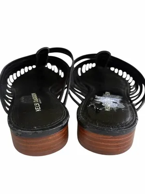 EUC Kelsi Dagger Leather caged Mules Black Size 8.5 thumbnail 6
