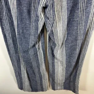Old Navy‎ Womens Blue White Striped Linen Blend Drawstring Straight Leg Pants M thumbnail 8