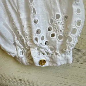 Lauren Ralph Lauren White Cotton Voile Floral Eyelet Long Sleeve Dress‎ Boho thumbnail 16
