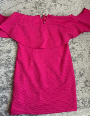 She & Sky Hot Pink Off-The-Shoulder Dress thumbnail 3