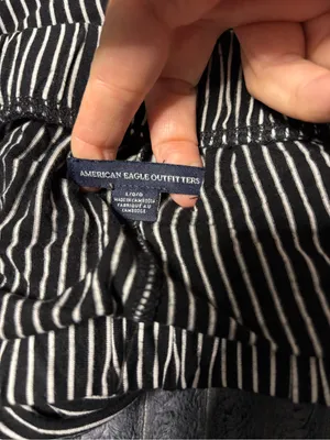 American Eagle Outfitters Black Pants with White Pinstripes thumbnail 4