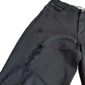 Reformation Size 29 High Rise Frayed Hem Jeans Black Distressed Stretch‎ Grunge thumbnail 3