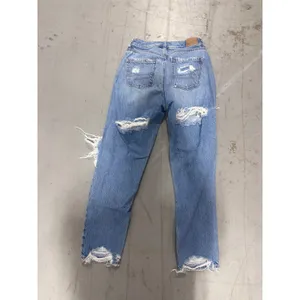 American Eagle Mom Jeans Blue Distressed High Waisted Denim Size 00 Short thumbnail 4