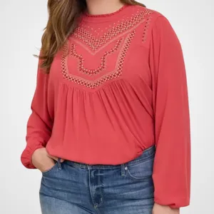 NWT Torrid Crinkle Gauze Embroidered Top Size 2X Retail $59.90 thumbnail 1