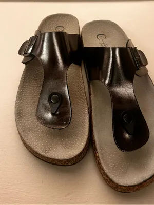 Comfort EST 1946 Women's Metallic Brown Cork Thong Sandals 9 thumbnail 5
