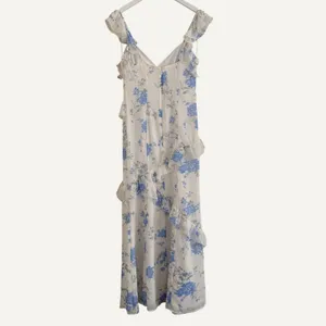 BP‎ Blue Floral Ruffle Maxi Dress Womens Small Chiffon Sleeveless Soft Fairy thumbnail 2
