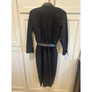 Vintage 80's d. Frank Black Studded Western Dress Leather Trim rodeo Size 8 thumbnail 6