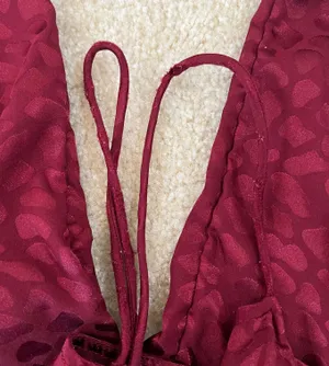 Red Criss-Cross Cheetah Print Jumpsuit thumbnail 6