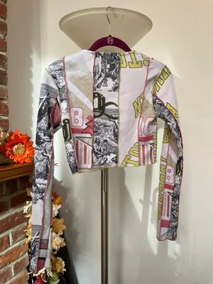 Jaded London Graphic Long Sleeve Crop Top thumbnail 5