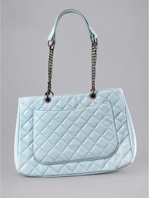 Montana West Quilted Light Blue Shoulder Bag with Chain thumbnail 1
