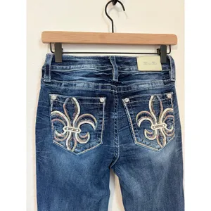 Miss Me Bootcut Jeans Size 25 Mid Rise Boot Western Denim Embellished Pocket Y2K thumbnail 6