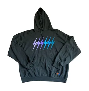 AVIATOR NATION Charcoal Ombré Bolt Pullover Hoodie Women's Size L thumbnail 1