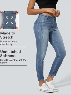 Halara Flex Mid Low Rise Zipper Pockets Casual Skinny Jeans | S thumbnail 3