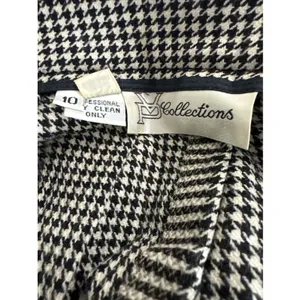 Vintage P Collections Houndstooth Pleated Midi Skirt 10 Made USA Preppy 90s thumbnail 5