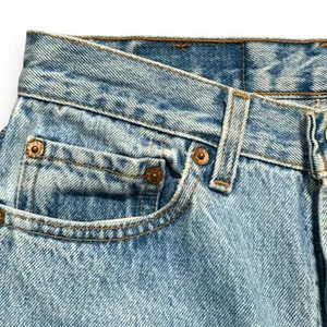 Vintage 90s Levi’s 501 Jeans Custom Brown Boho Stripe Hem USA Made Festival Wear thumbnail 3