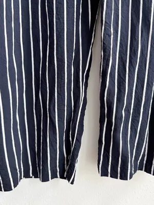 Brandy Melville Frankie navy blue white high waisted striped ankle pants thumbnail 4