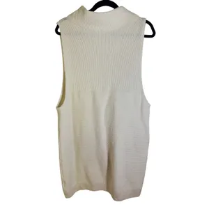 Free People M Isla Ottoman‎ Sweater Slouchy Sleeveless Ivory Tunic Turtleneck thumbnail 5