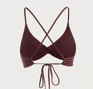 Berlook Coffee Twist Backless Bikini Top and BOTTOM 12 Brown thumbnail 9