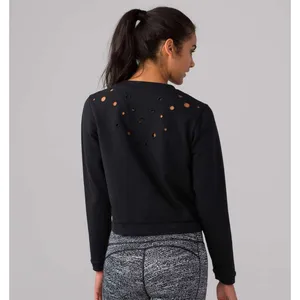 Lululemon women's space crew eyelet black size‎ 4 thumbnail 2