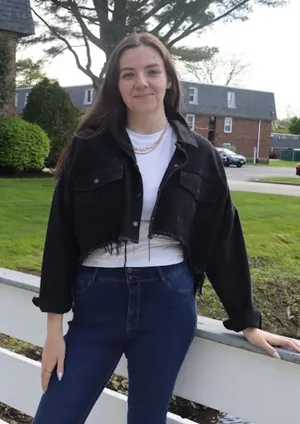 Windsor Raw edge black denim jacket thumbnail 1