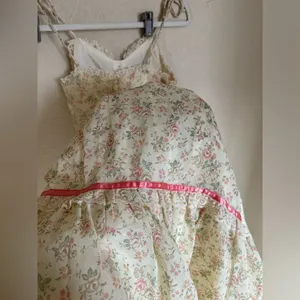 Vintage 70s Candi Jones Ditsy Floral Sun Maxi Dress Sz‎ XXS Strappy Ties Yellow thumbnail 3