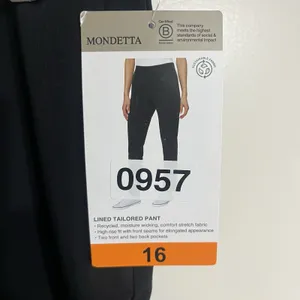 NWT‎ Women's Mondetta Lined Tailored Pants Athletic Pants Pockets Size 16 Black thumbnail 2