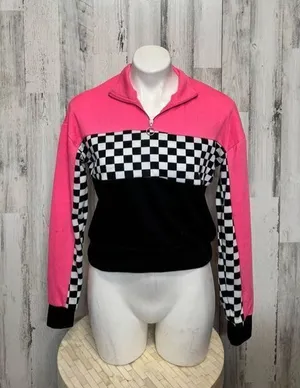 Rue21 pink Crewneck with quarter zipper size medium thumbnail 1