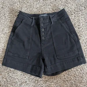 Judy Blue Black High-Waist Button-Front Shorts thumbnail 1