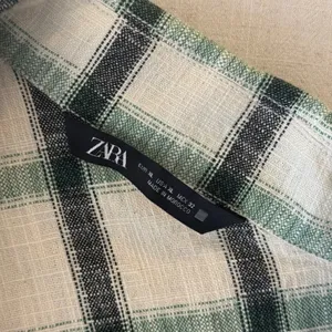 Zara‎ Womens XL Green Black Plaid Button Down Shacket Oversized Textured Jacket thumbnail 5