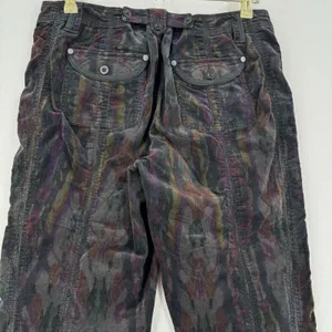 Marrakech Women 29 Printed Corduroy Cargo Pants Multicolor Y2K Boho Utility Art thumbnail 4
