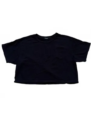 Talentless Cropped T-Shirt Tee Boxy Oversized Black Women's Size Medium thumbnail 2