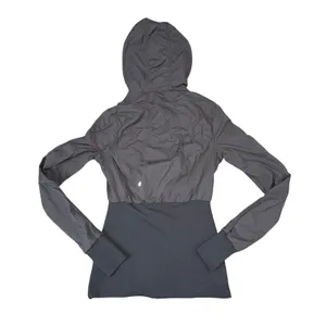 Lululemon Dance Studio Jacket Women‎ 4 Grey Hooded Hybrid Ribbed Full Zip thumbnail 3