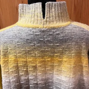 Pilcro‎ by Anthropologie Cropped Mock Neck Sweater in Yellow & Gray Ombre Large thumbnail 12