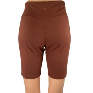 Vitality Women's Brown High Waisted Yoga Running Athletic Biker Shorts Size L thumbnail 3