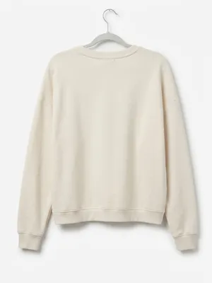 Grayson Threads AC/DC Lightning Bolt Graphic Cropped Sweatshirt Cream Large thumbnail 2