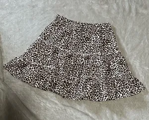 SheIn Cheetah Print Faux Tiered Flowy Mini Skirt size XS thumbnail 1