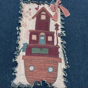 Custom OOAK vintage 90s denim Noah’s ark button down thumbnail 10