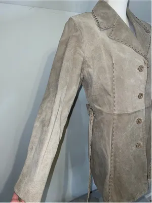 Women's BKE Diva Beige Suede Trench Coat M thumbnail 2