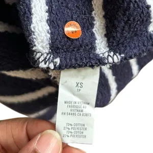 Aerie Womens Halter Neck French Terry Tank Top XS Blue/White Stripe Pullover thumbnail 7