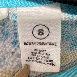Weekend‎ Clothes Line Fruit Print Rayon Sleeveless Dress Small Blue Summer thumbnail 7