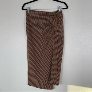 𝅺capulet Ives‎ Ruched Check Midi Skirt Brown S NWT thumbnail 2