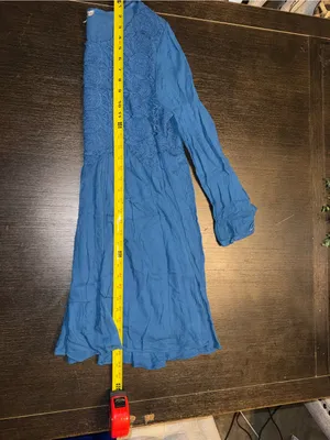 Jodifl Royal Blue Embroidered Boho Babydoll Tunic Dress Long Sleeve Flowy Mini thumbnail 7