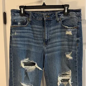 Eunina Frankie Mid Rise Girlfriend Jeans in Blue Size 15 thumbnail 1