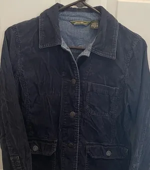 Eddie Bauer Blue Corduroy Chore Jacket Womens Small Pockets‎ Cottage Outdoor thumbnail 1