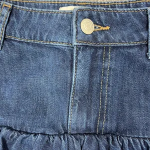 Abercrombie & Fitch Bubble Hem Denim Micro-Mini Jean Skirt 28" Dark Wash Y2K NEW thumbnail 7