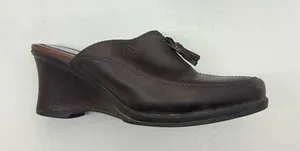 Ariat Women's Brown Leather Clogs Slip On Mules Tassels style #20926 size 7 thumbnail 2
