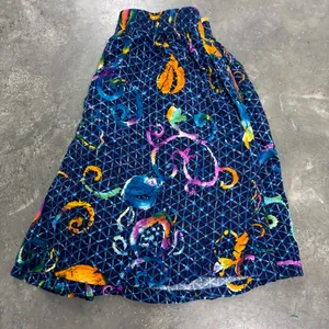 Vintage Culottes 90s Funky Fun Carole Little 100% Rayon Navy Blue Womens 4 thumbnail 3